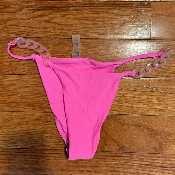 Cimi bikini set with mesh shorts cover up neon pink -  size medium - Picture 3 of 8